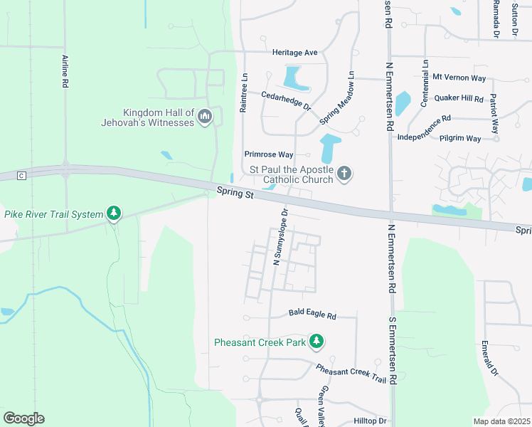 map of restaurants, bars, coffee shops, grocery stores, and more near 6611 Spring Street in Mount Pleasant