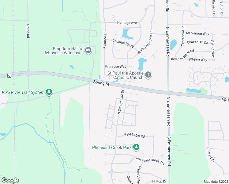 map of restaurants, bars, coffee shops, grocery stores, and more near 6611 Spring Street in Mount Pleasant