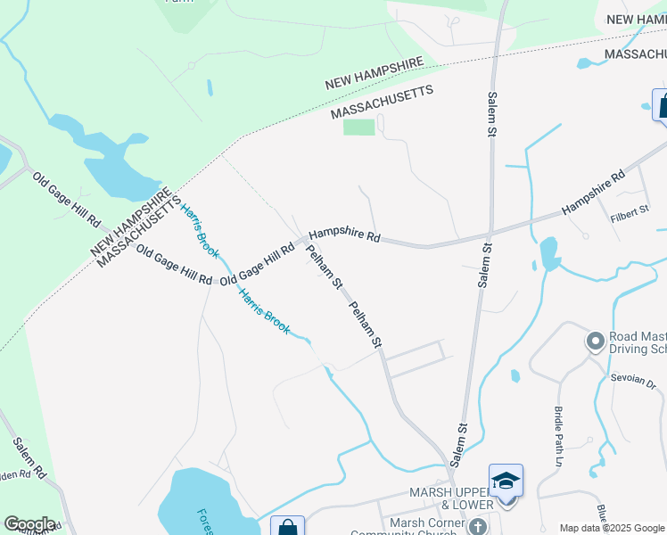 map of restaurants, bars, coffee shops, grocery stores, and more near 415 Pelham Street in Methuen