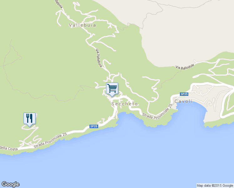 map of restaurants, bars, coffee shops, grocery stores, and more near 55 Salita Virgilio in Secchetto