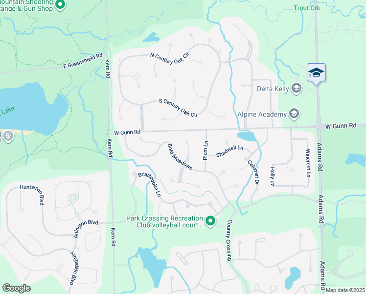 map of restaurants, bars, coffee shops, grocery stores, and more near 4161 Bold Meadows in Oakland charter Township