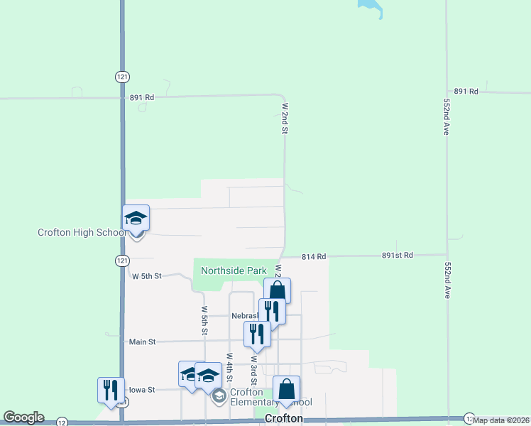 map of restaurants, bars, coffee shops, grocery stores, and more near West Sharon Street in Crofton