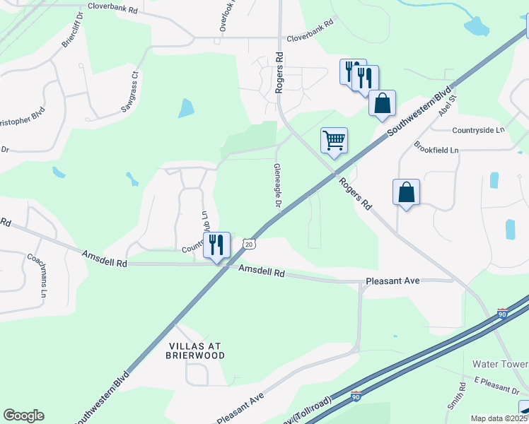 map of restaurants, bars, coffee shops, grocery stores, and more near 5502 Southwestern Boulevard in Hamburg