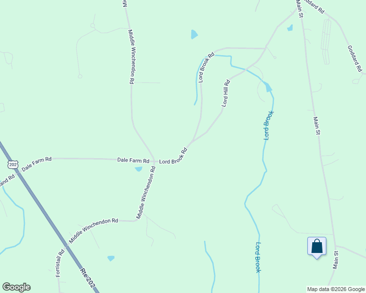 map of restaurants, bars, coffee shops, grocery stores, and more near 202 Lord Brook Road in Rindge