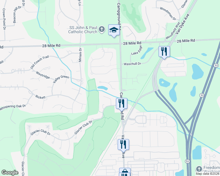 map of restaurants, bars, coffee shops, grocery stores, and more near 7902 Firestone Lane in Washington