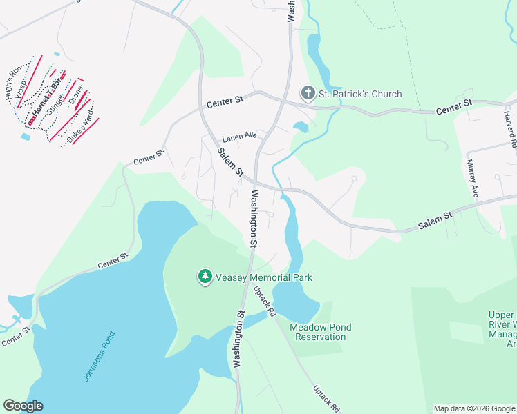 map of restaurants, bars, coffee shops, grocery stores, and more near 146 Washington Street in Groveland