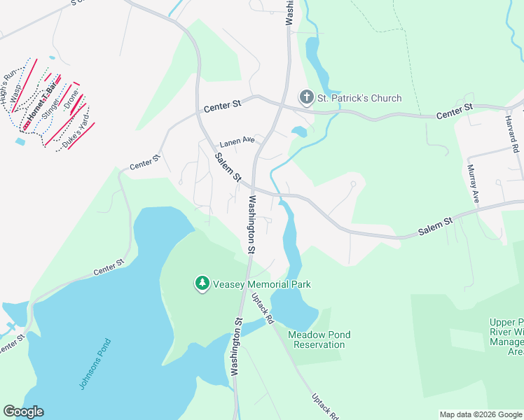 map of restaurants, bars, coffee shops, grocery stores, and more near 146 Washington Street in Groveland