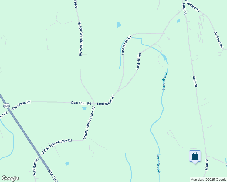 map of restaurants, bars, coffee shops, grocery stores, and more near 202 Lord Brook Road in Rindge