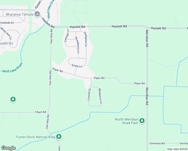 map of restaurants, bars, coffee shops, grocery stores, and more near 498 Piper Road in Haslett