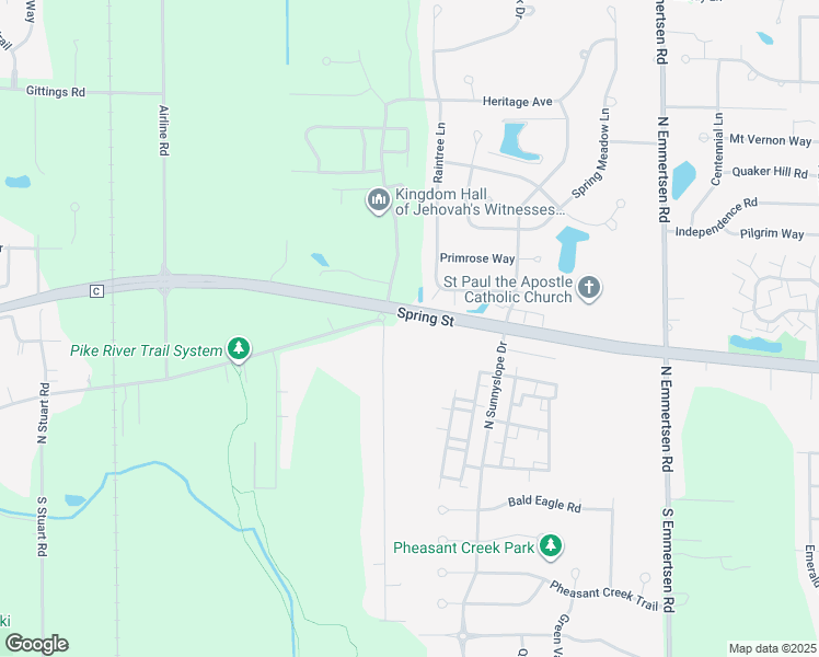 map of restaurants, bars, coffee shops, grocery stores, and more near 6901 Spring Street in Mount Pleasant