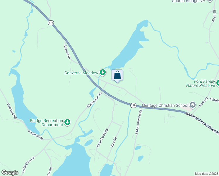 map of restaurants, bars, coffee shops, grocery stores, and more near 50 Converseville Road in Rindge