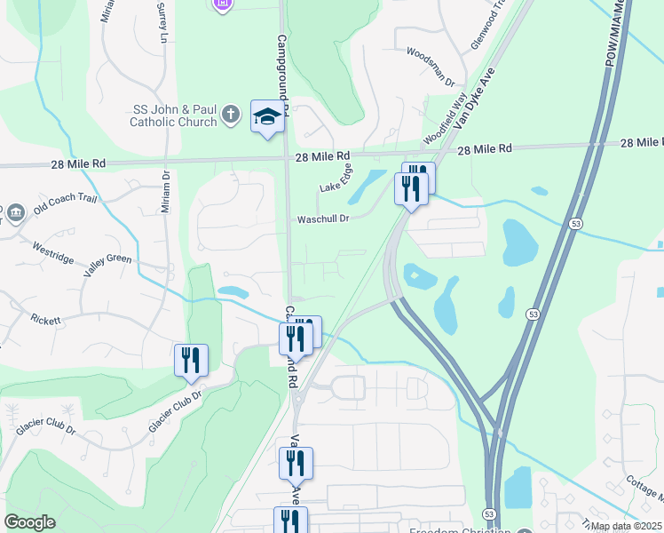 map of restaurants, bars, coffee shops, grocery stores, and more near 8204 Washington Boulevard in Washington