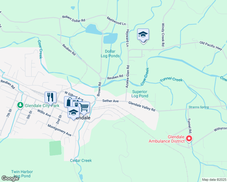 map of restaurants, bars, coffee shops, grocery stores, and more near 201 Brown Road in Glendale