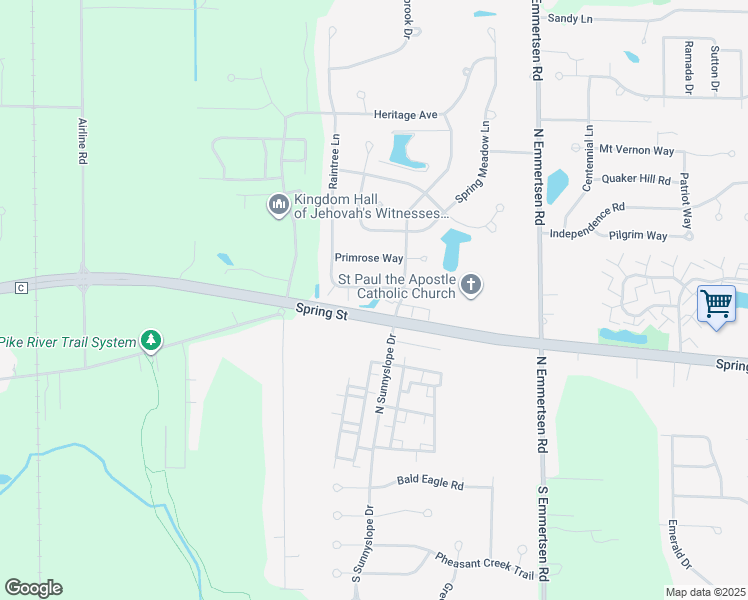 map of restaurants, bars, coffee shops, grocery stores, and more near 6546 Spring Hill Drive in Mount Pleasant