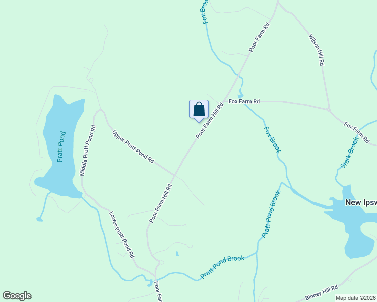 map of restaurants, bars, coffee shops, grocery stores, and more near 221 Poor Farm Road in New Ipswich