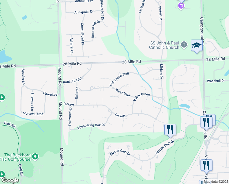 map of restaurants, bars, coffee shops, grocery stores, and more near 6542 Westridge in Washington