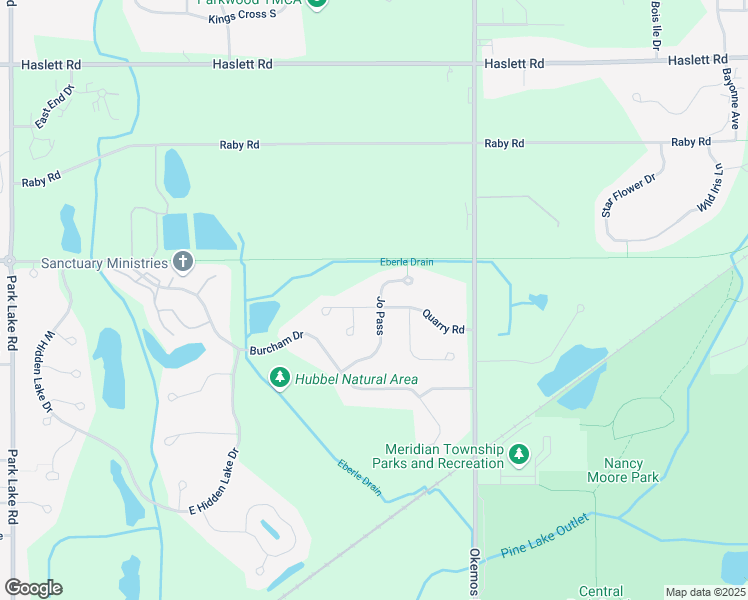 map of restaurants, bars, coffee shops, grocery stores, and more near 2190 Quarry Road in East Lansing