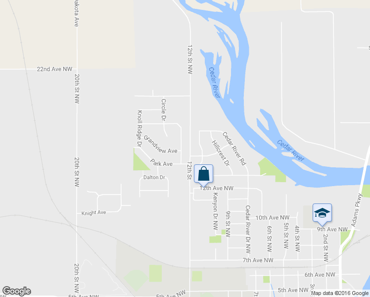 map of restaurants, bars, coffee shops, grocery stores, and more near 1500 Hickory Heights Drive in Waverly