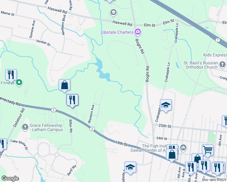 map of restaurants, bars, coffee shops, grocery stores, and more near in Watervliet