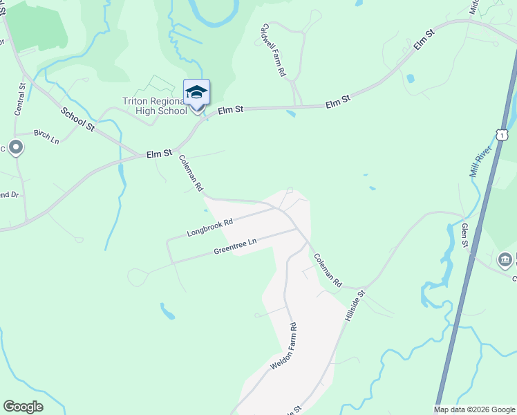 map of restaurants, bars, coffee shops, grocery stores, and more near 13 Longbrook Road in Newbury