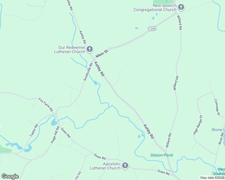 map of restaurants, bars, coffee shops, grocery stores, and more near 263 Ashby Road in New Ipswich