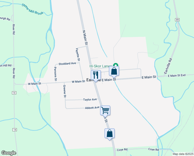 map of restaurants, bars, coffee shops, grocery stores, and more near in Earlville