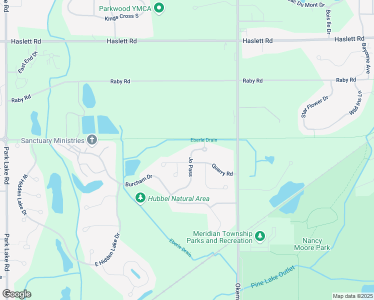 map of restaurants, bars, coffee shops, grocery stores, and more near 2190 Quarry Road in East Lansing