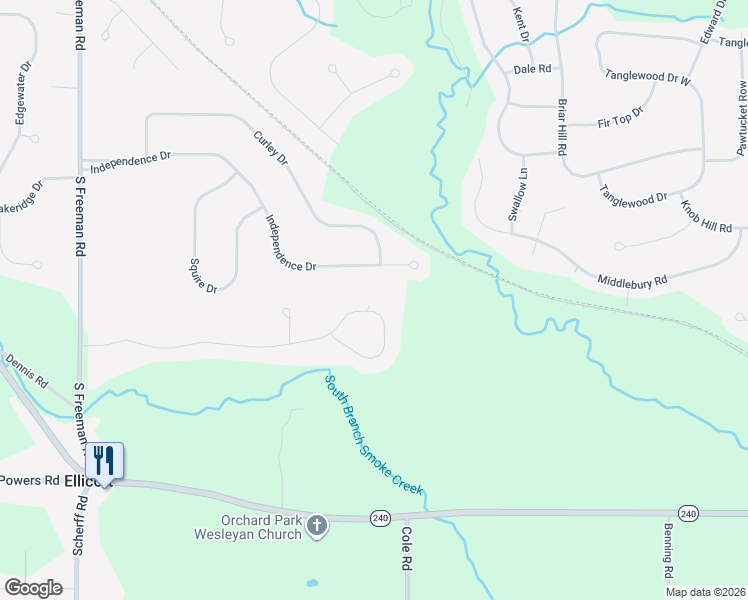 map of restaurants, bars, coffee shops, grocery stores, and more near 44 Hillsboro Drive in Orchard Park