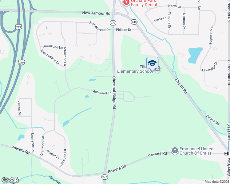 map of restaurants, bars, coffee shops, grocery stores, and more near 5258 Chestnut Ridge Road in Orchard Park