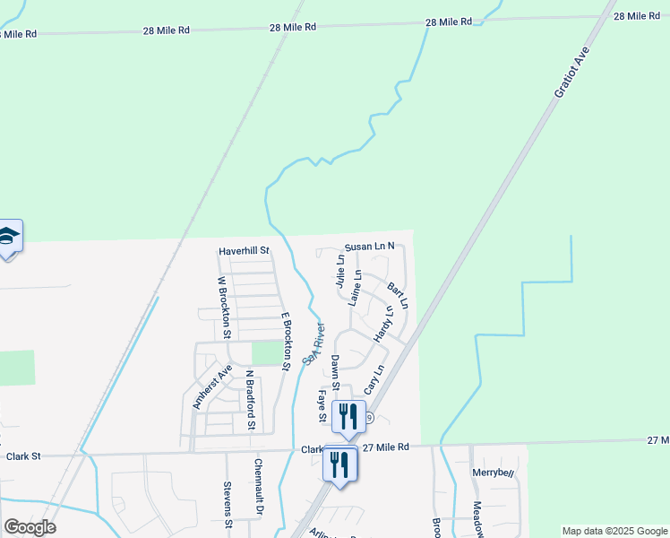 map of restaurants, bars, coffee shops, grocery stores, and more near 59479 Julie Lane in New Haven