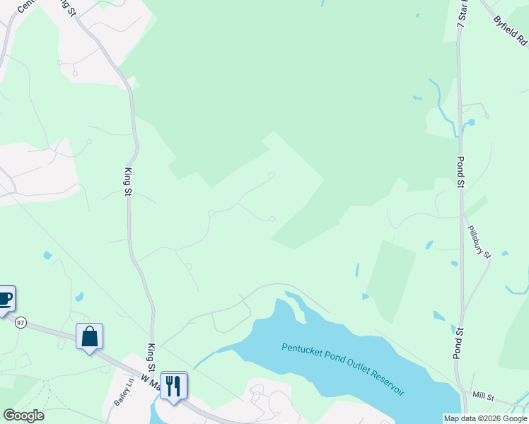 map of restaurants, bars, coffee shops, grocery stores, and more near 4 Hemlock Lane in Groveland