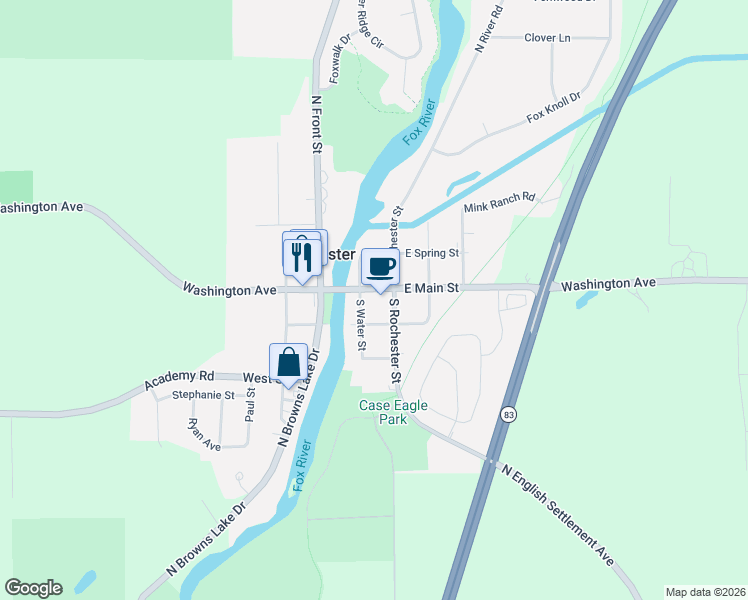 map of restaurants, bars, coffee shops, grocery stores, and more near 100 South Rochester Street in Burlington