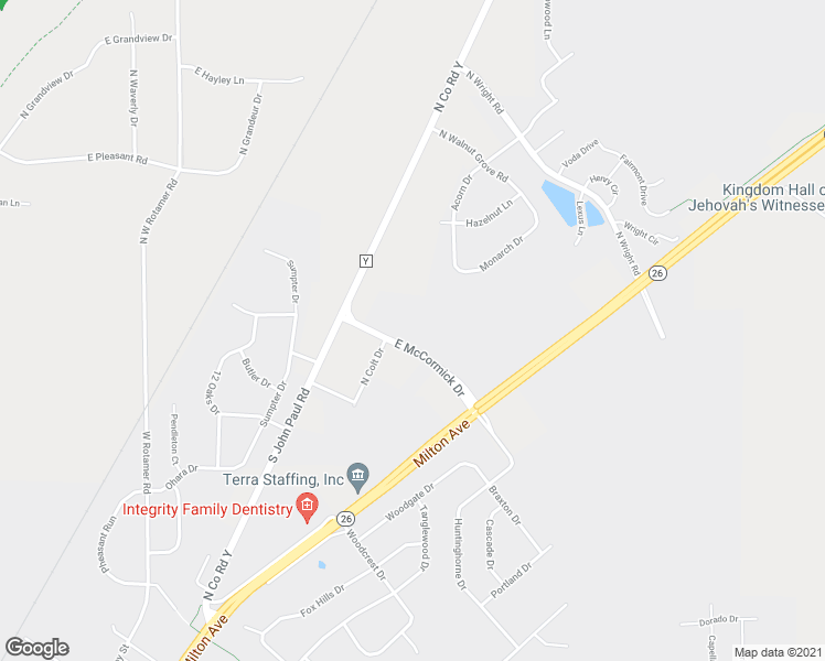 map of restaurants, bars, coffee shops, grocery stores, and more near 3113 East McCormick Drive in Janesville