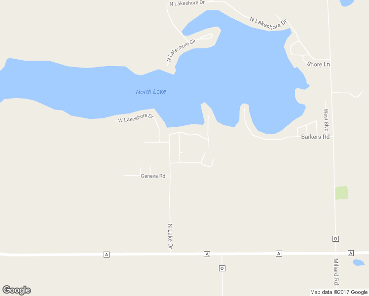 map of restaurants, bars, coffee shops, grocery stores, and more near N6884 Chesapeake Drive in Elkhorn