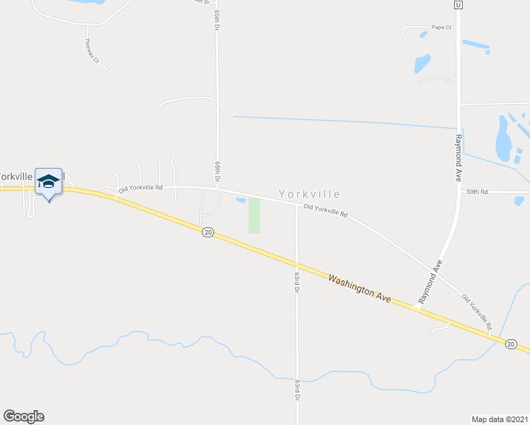 map of restaurants, bars, coffee shops, grocery stores, and more near 17809 Old Yorkville Road in Union Grove