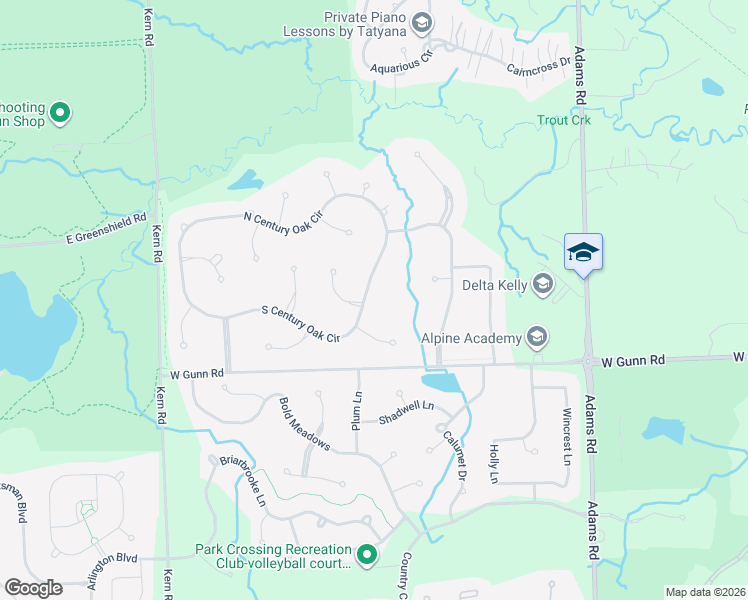 map of restaurants, bars, coffee shops, grocery stores, and more near 3567 Century Oak Court in Oakland charter Township