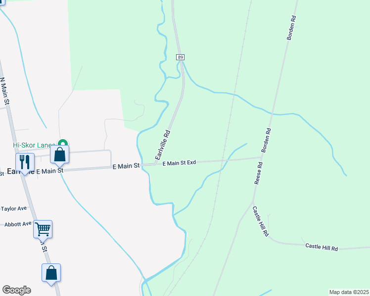 map of restaurants, bars, coffee shops, grocery stores, and more near 7061 East Main Street in Earlville