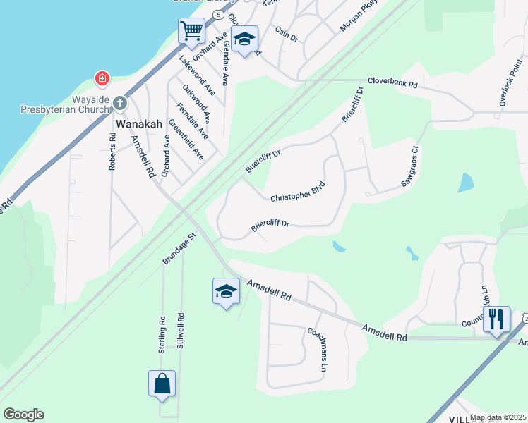 map of restaurants, bars, coffee shops, grocery stores, and more near 5295 Briercliff Drive in Hamburg
