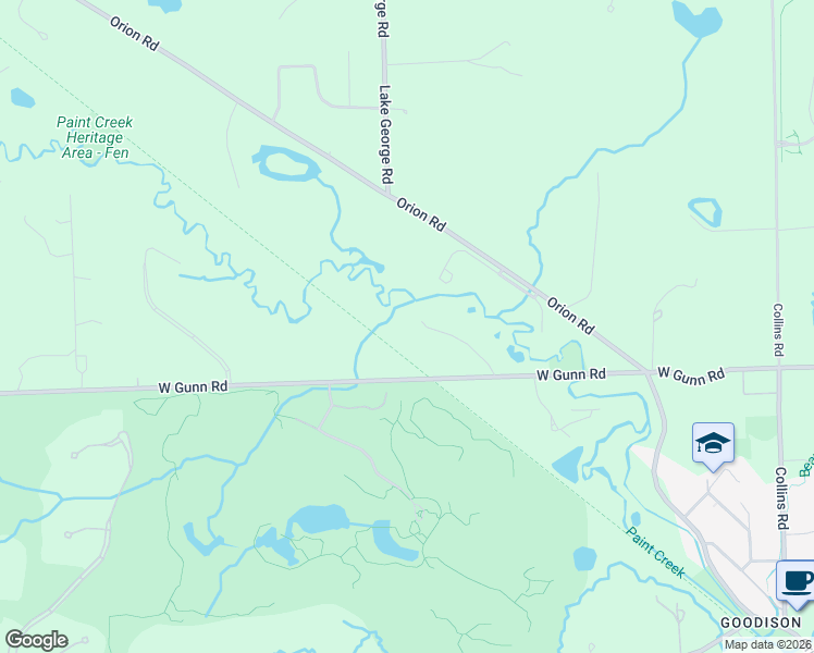 map of restaurants, bars, coffee shops, grocery stores, and more near 3750 Orion Road in Oakland Charter Township