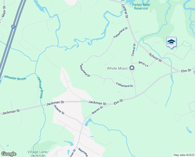 map of restaurants, bars, coffee shops, grocery stores, and more near 39 Fatherland Drive in Newbury
