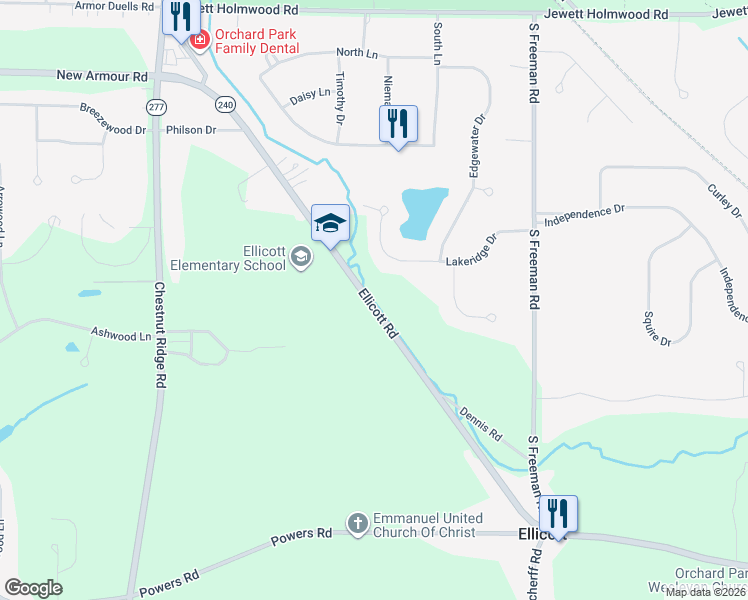 map of restaurants, bars, coffee shops, grocery stores, and more near 5226 Ellicott Road in Orchard Park