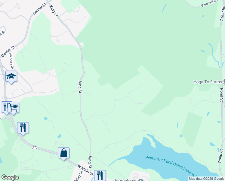 map of restaurants, bars, coffee shops, grocery stores, and more near 10 Evergreen Lane in Groveland