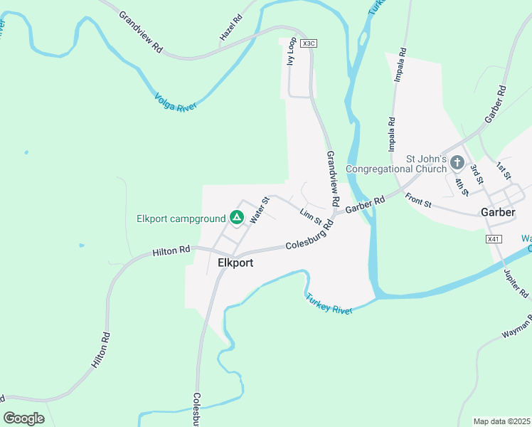 map of restaurants, bars, coffee shops, grocery stores, and more near 238-248 Water Street in Elkport