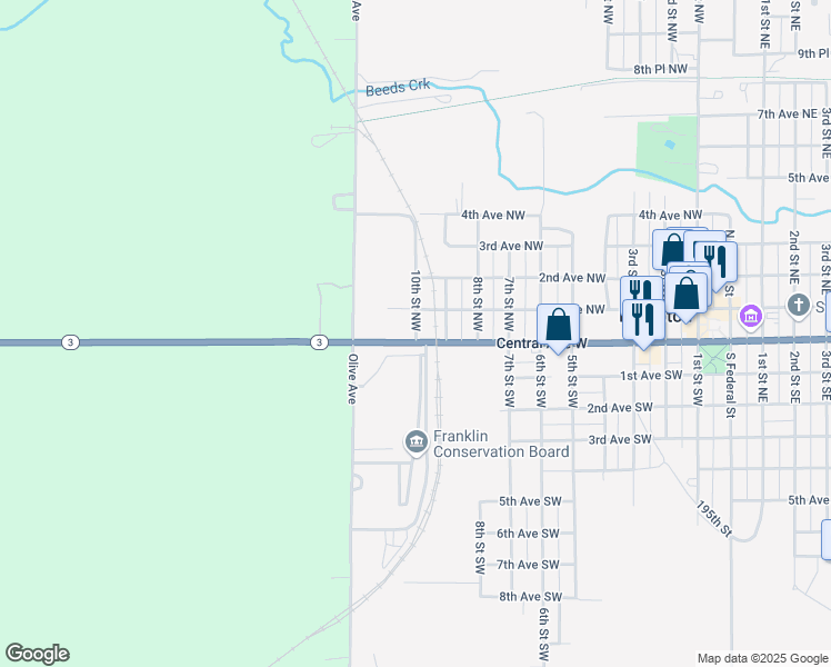 map of restaurants, bars, coffee shops, grocery stores, and more near 26 10th Street Northwest in Hampton