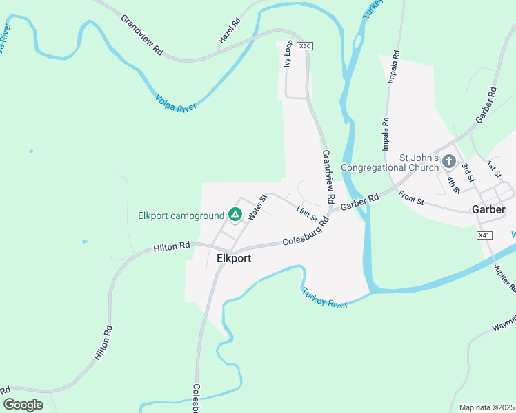 map of restaurants, bars, coffee shops, grocery stores, and more near 238 Water Street in Elkport