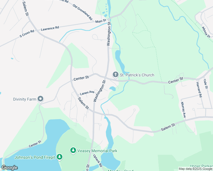 map of restaurants, bars, coffee shops, grocery stores, and more near 87 Washington Street in Groveland