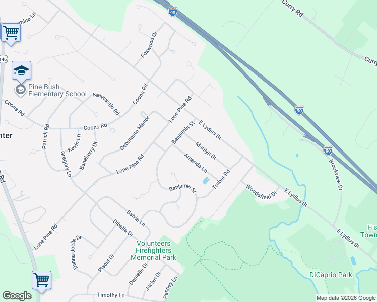 map of restaurants, bars, coffee shops, grocery stores, and more near 3270 Marilyn Street in Schenectady