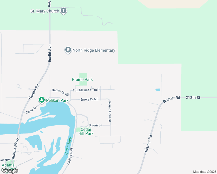 map of restaurants, bars, coffee shops, grocery stores, and more near 501 Prairie Drive in Waverly