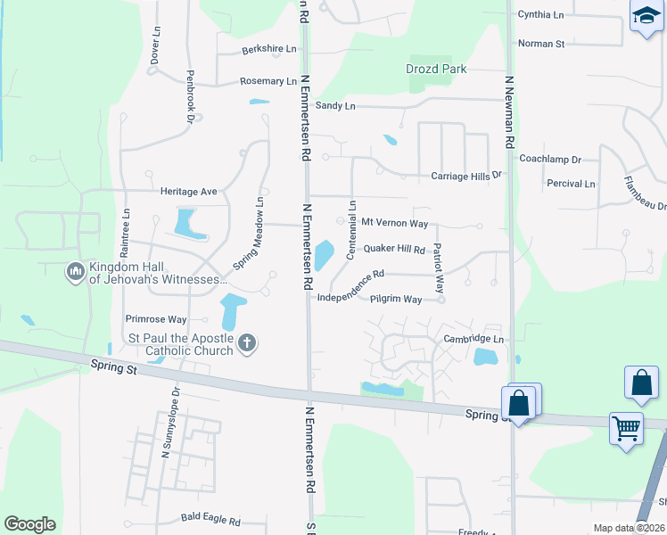 map of restaurants, bars, coffee shops, grocery stores, and more near 1724 Centennial Lane in Mount Pleasant