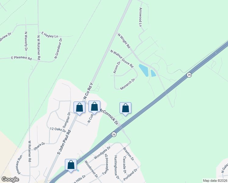 map of restaurants, bars, coffee shops, grocery stores, and more near 4892 Monarch Drive in Milton